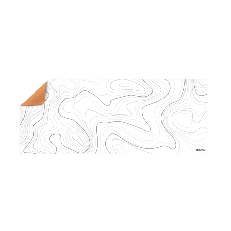 Alfombrilla phoenix stratos para ratn escritorio blanca 90 x 40 cm con base de corcho y superficie cuero pu