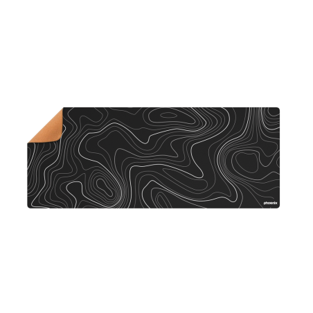 Alfombrilla phoenix stratos para ratn escritorio negra 90 x 40 cm con base de corcho y superficie cuero pu