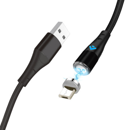 Cable de carga rpida 3a y datos - magntico - micro usb - 1 m