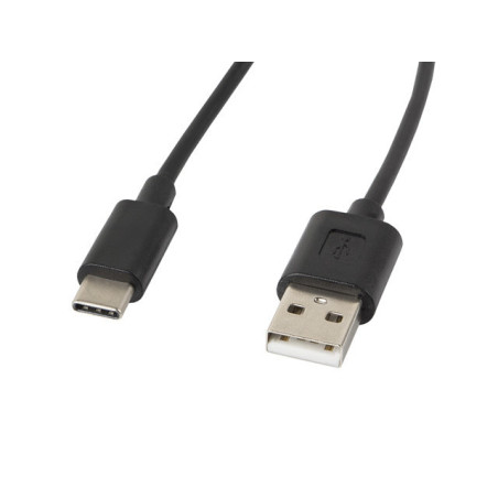 Cable usb lanberg 2.0 macho -  usb tipo c macho 1.8m negro