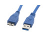 Cable usb lanberg 3.0 macho - micro usb macho 0.5m azul
