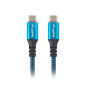 Cable usb tipo c lanberg 1.2m -  macho - macho -  negro - azul