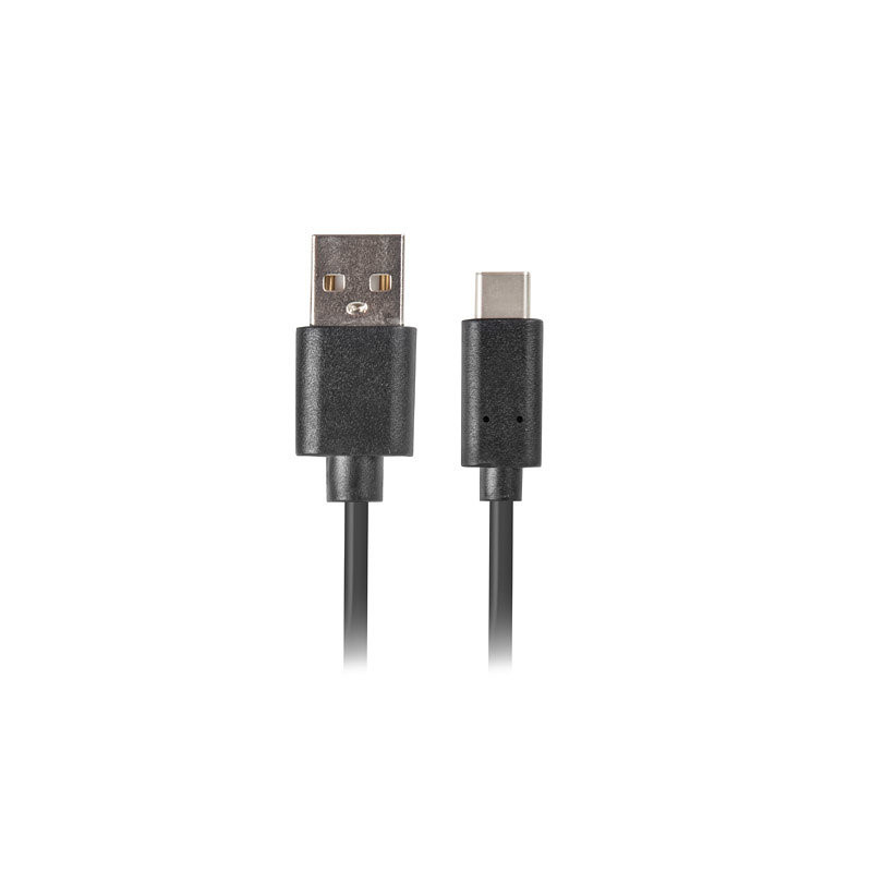Cable usb lanberg 2.0 macho -  usb tipo c macho quick charge 3.0 1m negro