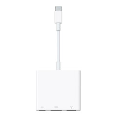 Adaptador usb tipo c a hdmi - usb tipo a - usb tipo c apple macho - hembra -  blanco