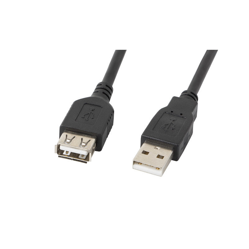 Cable alargador lanberg usb 2.0 macho hembra 5m negro