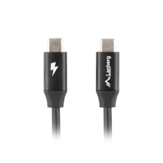 Cable usb tipo c lanberg 1m - macho -  macho - carga rapida - negro