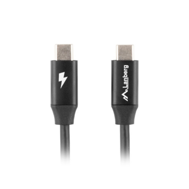 Cable usb tipo c lanberg 1m - macho -  macho - carga rapida - negro