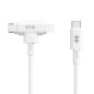 Cable usb tipo c a usb tipo c -  lightning hyper 1.5m -  macho - macho -  blanco