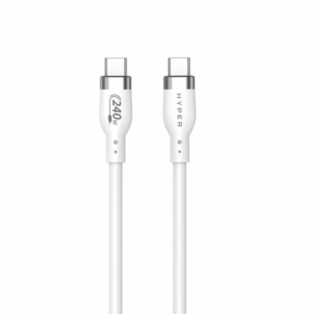Cable usb tipo c hyper 2m -  macho - macho -  blanco