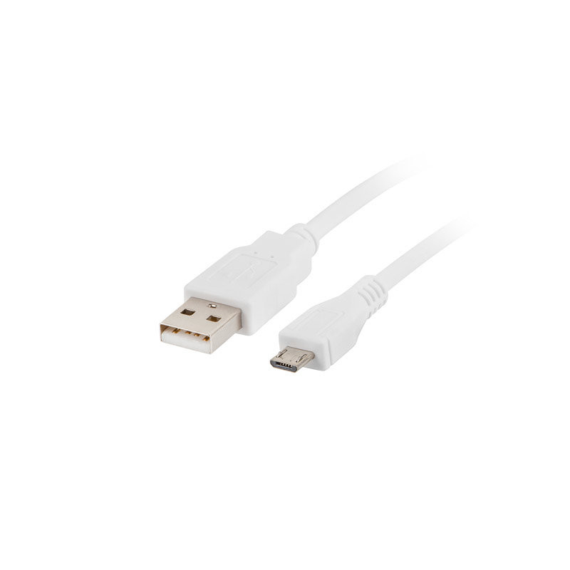 Cable usb lanberg 2.0 macho - micro usb macho 1m blanco