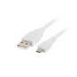 Cable usb lanberg 2.0 macho - micro usb macho 1m blanco