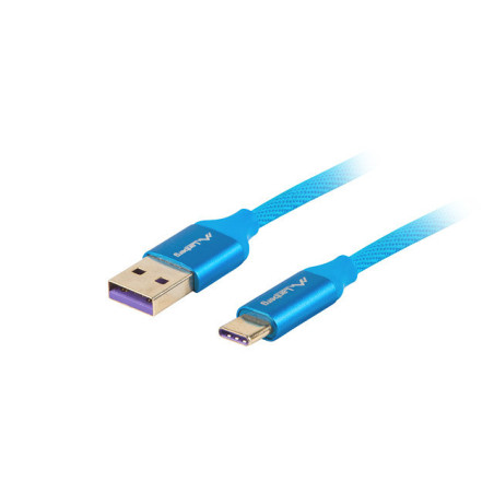 Cable usb lanberg 2.0 macho - usb type c macho 5a 1m azul