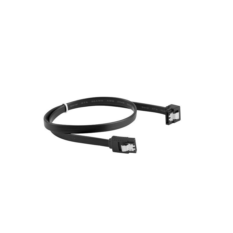 Cable sata iii lanberg 6gb - s hembra hembra angulo clip metal 30cm negro
