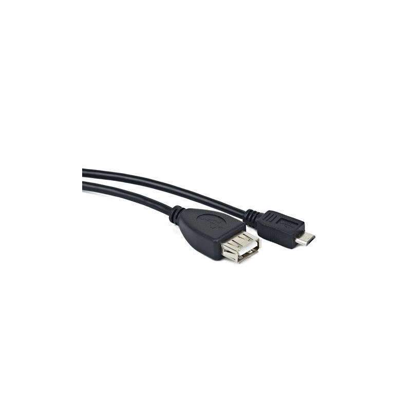 Cable usb lanberg micro m a usb tipo a f 2.0 otg negro 15cm oem