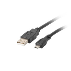 Cable usb lanberg 2.0 macho -  micro usb macho 0.3m negro