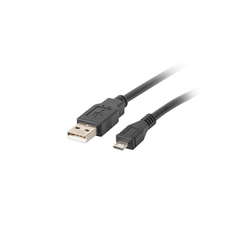 Cable usb lanberg 2.0 macho -  micro usb macho 0.3m negro