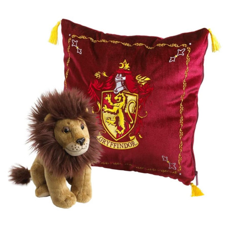 Plush pack the noble collection harry potter leon mascota gryffindor + cojin gryffindor