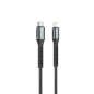 Cable qcharx prague tipo c a lightning 3a 20w - 1 m - aleacin de aluminio negro cable trenzado suave