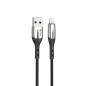 Cable qcharx toronto usb a lightning 3a - 1 m - galvan negro cordon suave
