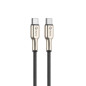 Cable qcharx new york type c 3a 20w - 1 m - galvan metlico cordn plateado blindado