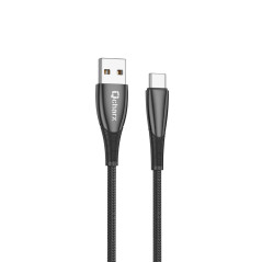 Cable qcharx berlin usb type c 3a - 1 m - galvan negro cordon grueso tacto suave
