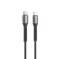 Cable qcharx prague tipo c a tipo c 3a 100w - 1 m - aleacin de aluminio negro cable trenzado suave