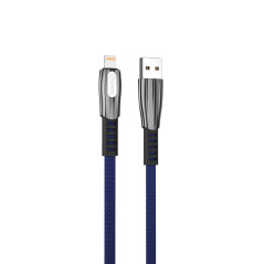 Cable qcharx florence usb a lightning 3a - 1 m - zinc azul cordn plano premium