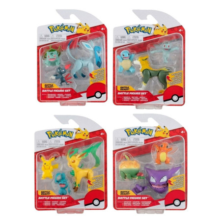 Pack of 3 fuguras pokemon batalla ola 10 surtido de 4