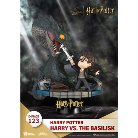 Figura beast kingdom dstage harry potter y la cmara secreta harry vs basilico