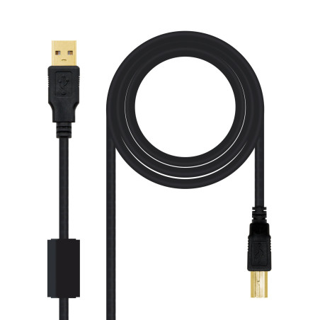 Nanocable 10.01.1205 USB cable USB 2.0 196.9" (5 m) USB A USB B Black