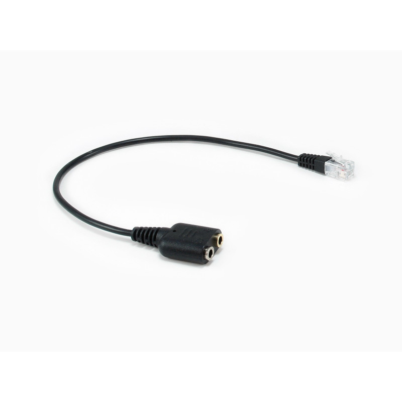 Cable rj9 a 2 x jack 3.5mm equip macho - hembra 0.25m Cable rj9 a 2 x jack 3.5mm equip macho - hembra 0.25m