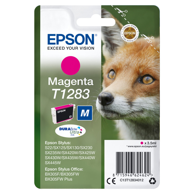 Cartucho tinta epson c13t12834012 magenta 3.5ml s22 - sx125 - 420w - 425w - office bx305f - zorro Cartucho tinta epson c13t12834012 magenta 3.5ml s22 - sx125 - 420w - 425w - office bx305f - zorro