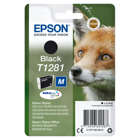 Cartucho tinta epson c13t12814012 negro 3.5ml s22 - sx125 - sx420w - sx425w - bx305f - bx305fw -  zorro