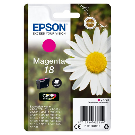 Cartucho tinta epson t180340 magenta xp - 102 - 205 - 305 - 405 - 30 - margarita