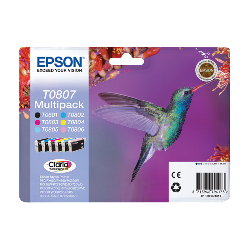 Multipack dyed epson t08074 t080140+240+340+440 +540+640 - colibri Multipack dyed epson t08074 t080140+240+340+440 +540+640 - colibri
