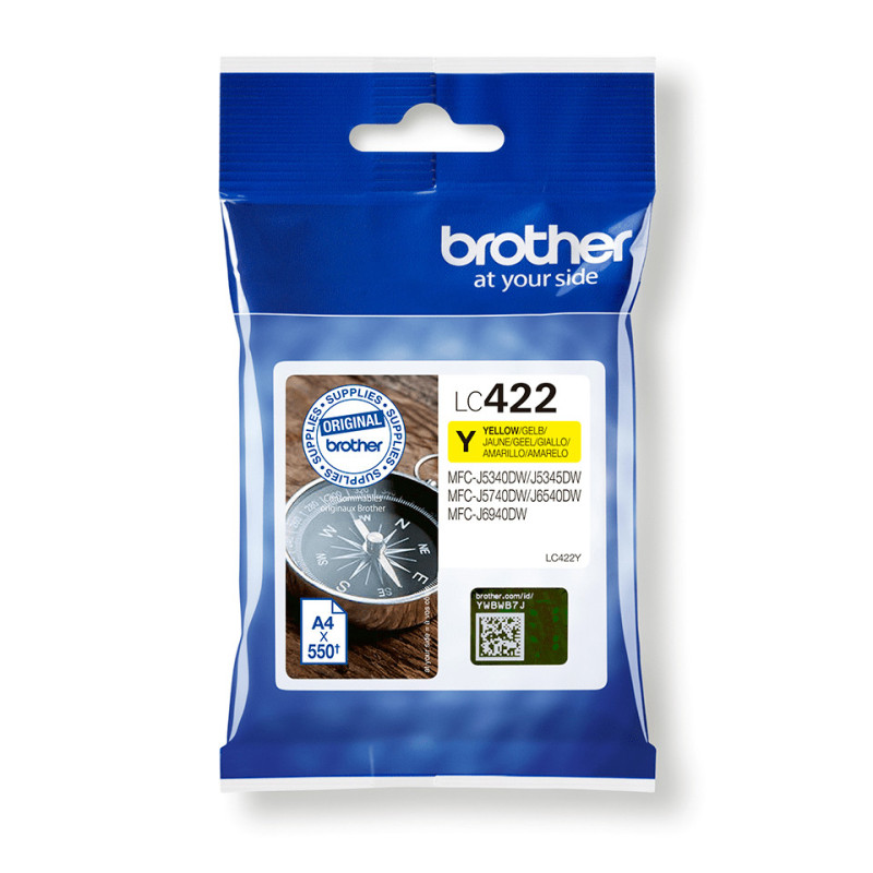 Cartucho tinta brother lc422y amarillo 550 paginas