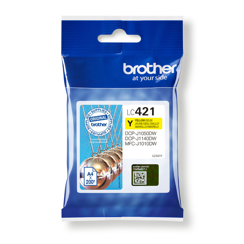 Cartucho tinta brother lc421y amarillo 200 paginas