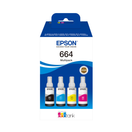 Multipack cartucho tinta epson 664 ecotank negro - cian - amarillo - magenta