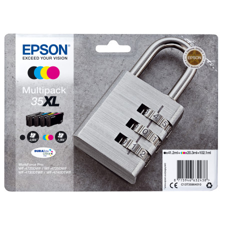 Multipack tinta epson c13t35964010 multicolor xl -  2600 paginas negro -  1900 paginas cian -  1900 paginas magenta -  1900 pagi