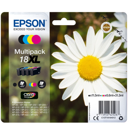 Multipack tinta epson t181640 xl alta capacidad xp - 102 - 205 - 305 - 405 -  margarita