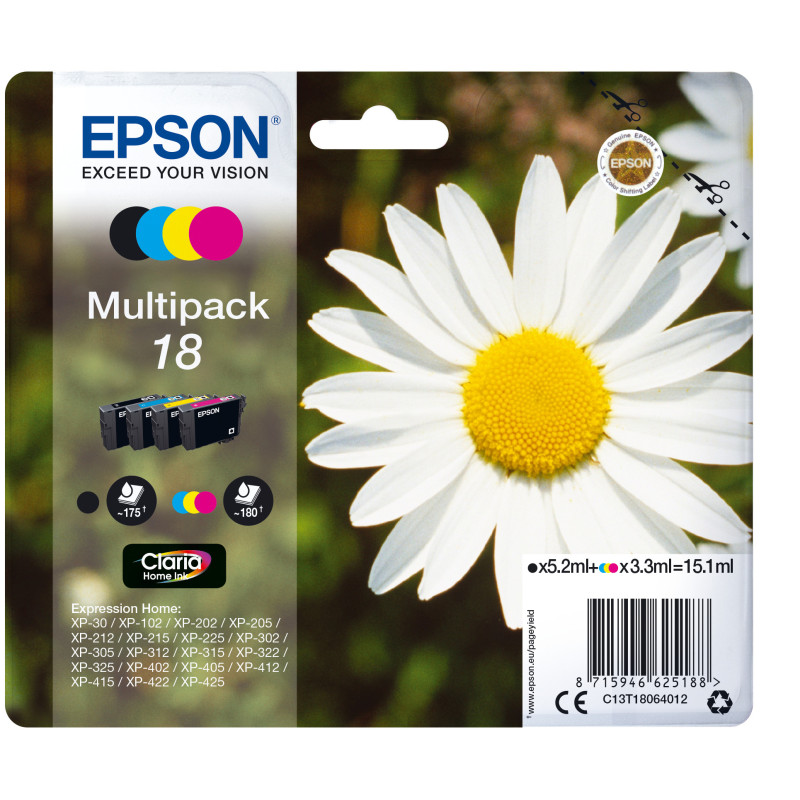 Multipack dyed epson t180640 n - c - m - a xp - 102 - 205 - 305 - 405 - 30 - margarita Multipack dyed epson t180640 n - c - m - a xp - 102 - 205 - 305 - 405 - 30 - margarita