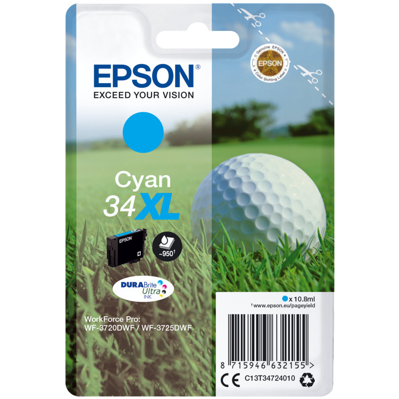 Cartucho tinta epson t3472 cian xl wf3720 - 3720dnf - golf Cartucho tinta epson t3472 cian xl wf3720 - 3720dnf - golf