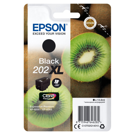 Cartucho tinta epson c13t02g14010 singlepack negro 202xl claria premium ink xp - 6000 - xp - 6005 kiwi