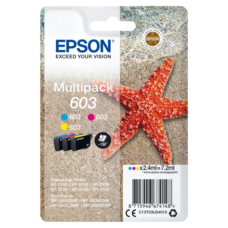Multipack tinta epson estrella de mar 3 tintas 603 Multipack tinta epson estrella de mar 3 tintas 603
