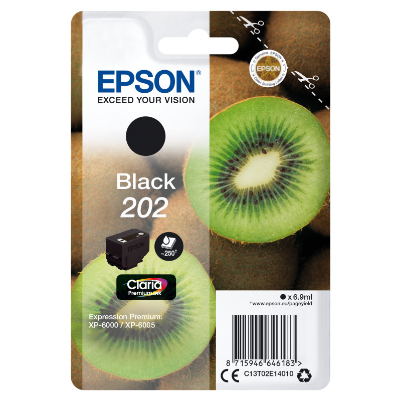 Cartucho tinta epson c13t02e14010 singlepack negro 202 claria premiun ink xp - 6000 - xp - 6005 - kiwi Cartucho tinta epson c13t02e14010 singlepack negro 202 claria premiun ink xp - 6000 - xp - 6005 - kiwi