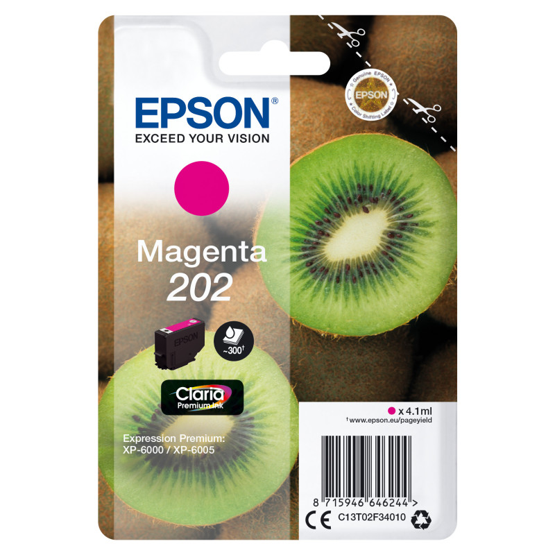 Cartucho tinta epson c13t02f34010 singlepack magenta 202 premium claria ink xp - 6000 - xp - 6005 - kiwi Cartucho tinta epson c13t02f34010 singlepack magenta 202 premium claria ink xp - 6000 - xp - 6005 - kiwi