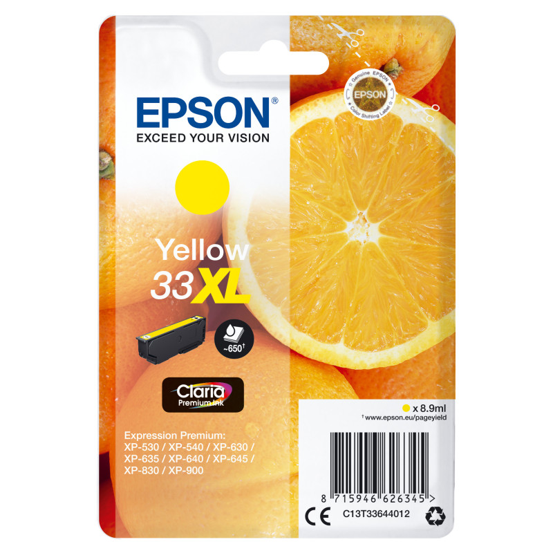 Cartucho tinta epson t336440 xl amarillo xp350*xp630 - xp635 - xp830 -  naranja