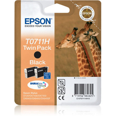 Pack 2 tintas epson c13t07114h10 negro gran capacidad pack de 2 unidades - jirafa