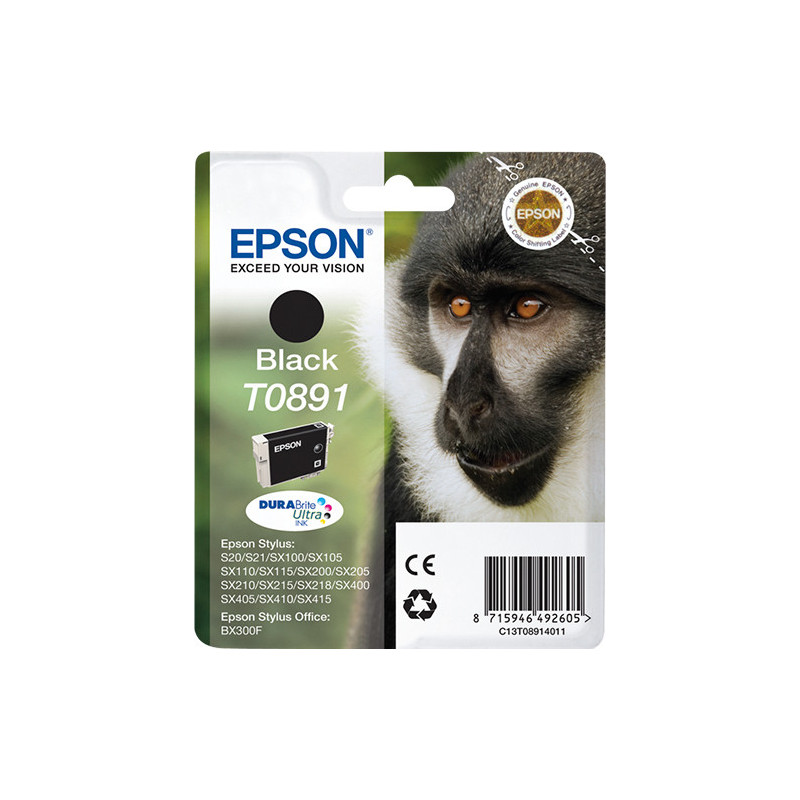 Cartucho dyed epson t0891 negro 3.5ml s20 - sx105 - sx200 - sx205 - sx 405 - mono Cartucho dyed epson t0891 negro 3.5ml s20 - sx105 - sx200 - sx205 - sx 405 - mono