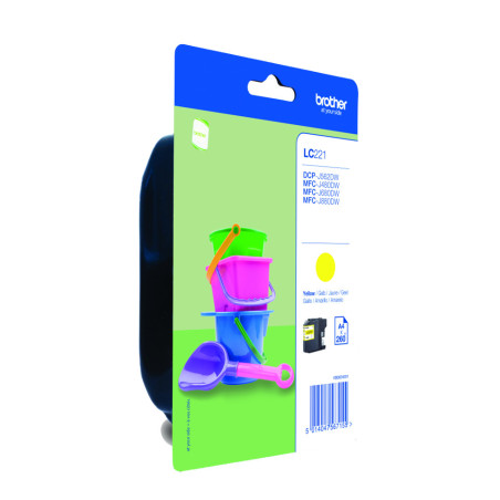 Cartucho tinta brother lc221y amarillo 260 paginas dcpj562dw -  mfcj480dw -  mfcj680dw